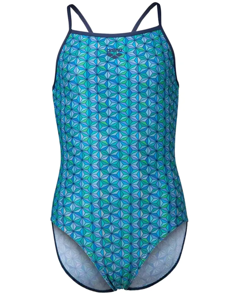 Arena Girl's Starfish Lightdrop Back Swimsuit Navy/Turquoise Multi